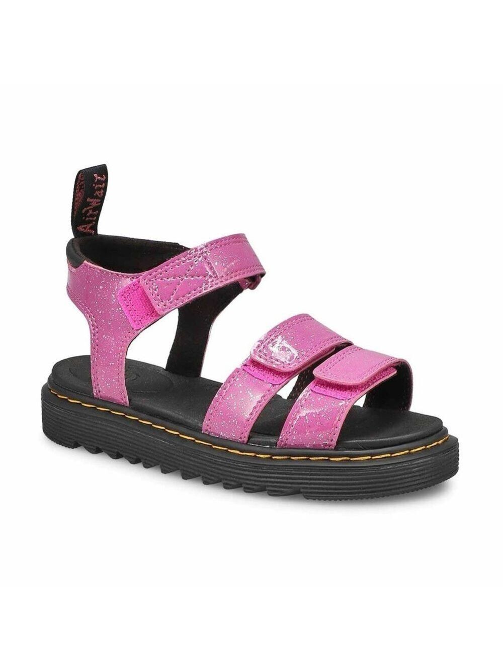 Size 7 Youth Dr. Martens Girls Pink and Black Sandals Bold Comfort